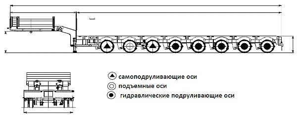 Низкорамный трал раздвижной Kassbohrer LB8E